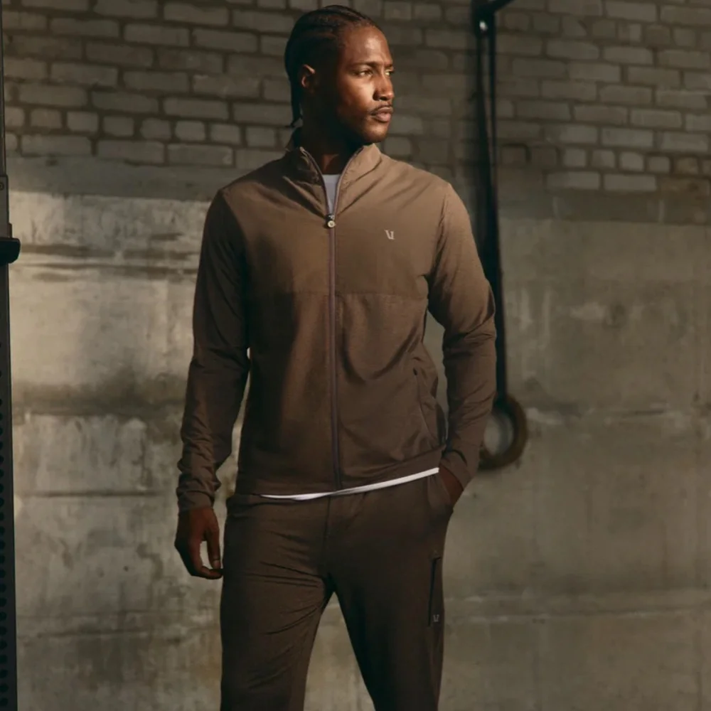 NWT Vuori Sunday Element Track Jacket / Size: L / Color: Huckleberry Heather - Picture 4 of 6